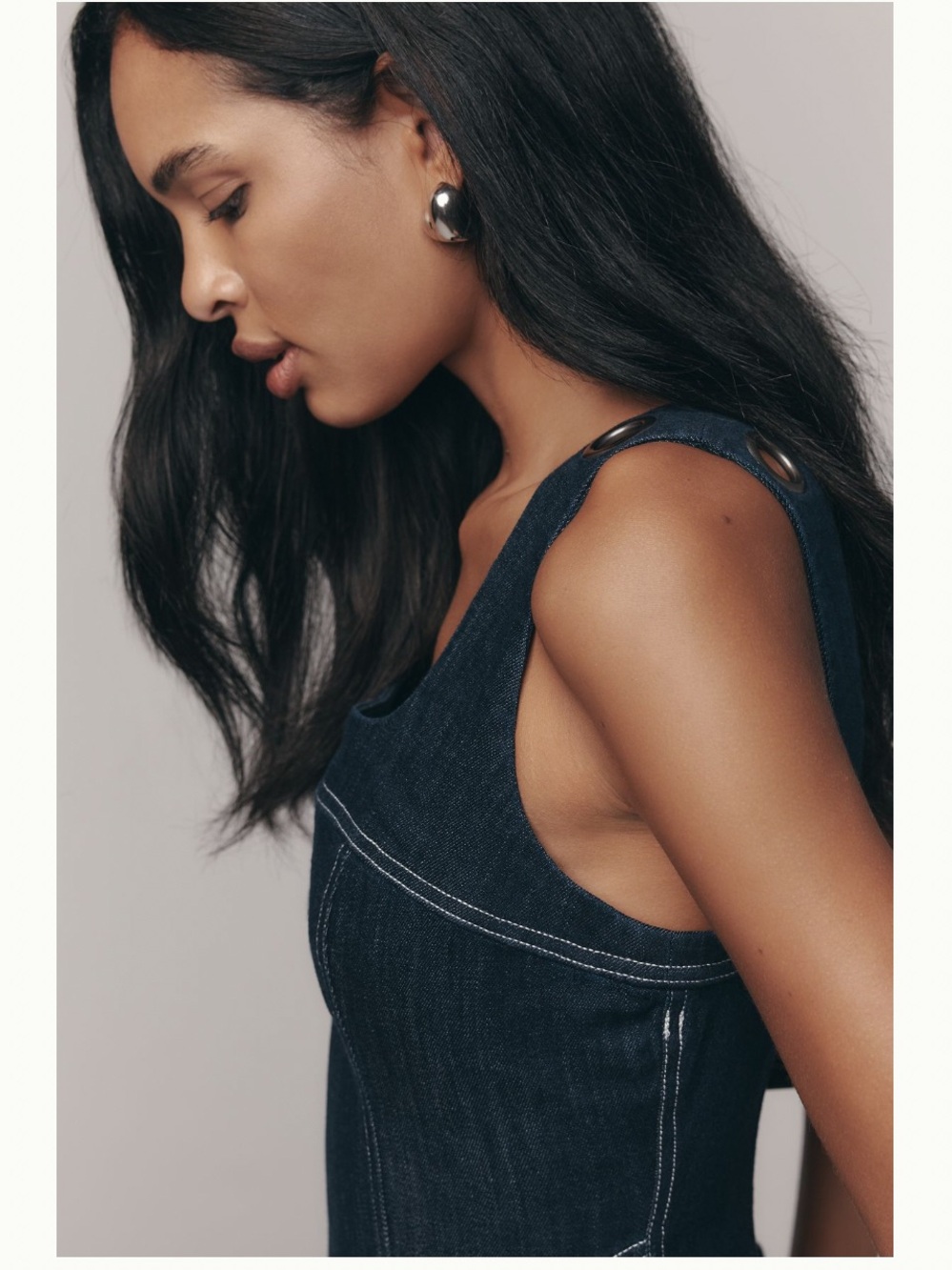 NWT Anthropologie Pilcro Square-Neck Denim A-Line Midi Dress - Picture 3 of 12